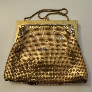 Vintage Gold Clutch Purse Mesh Metal West Germany 1940s